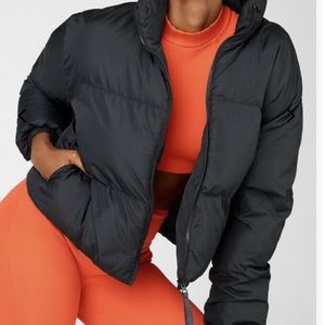 Fabletics cropped black puffer